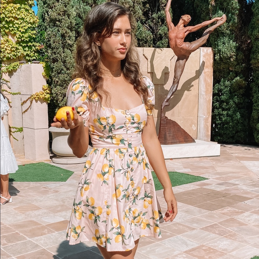Puff Sleeve Lemon Dress